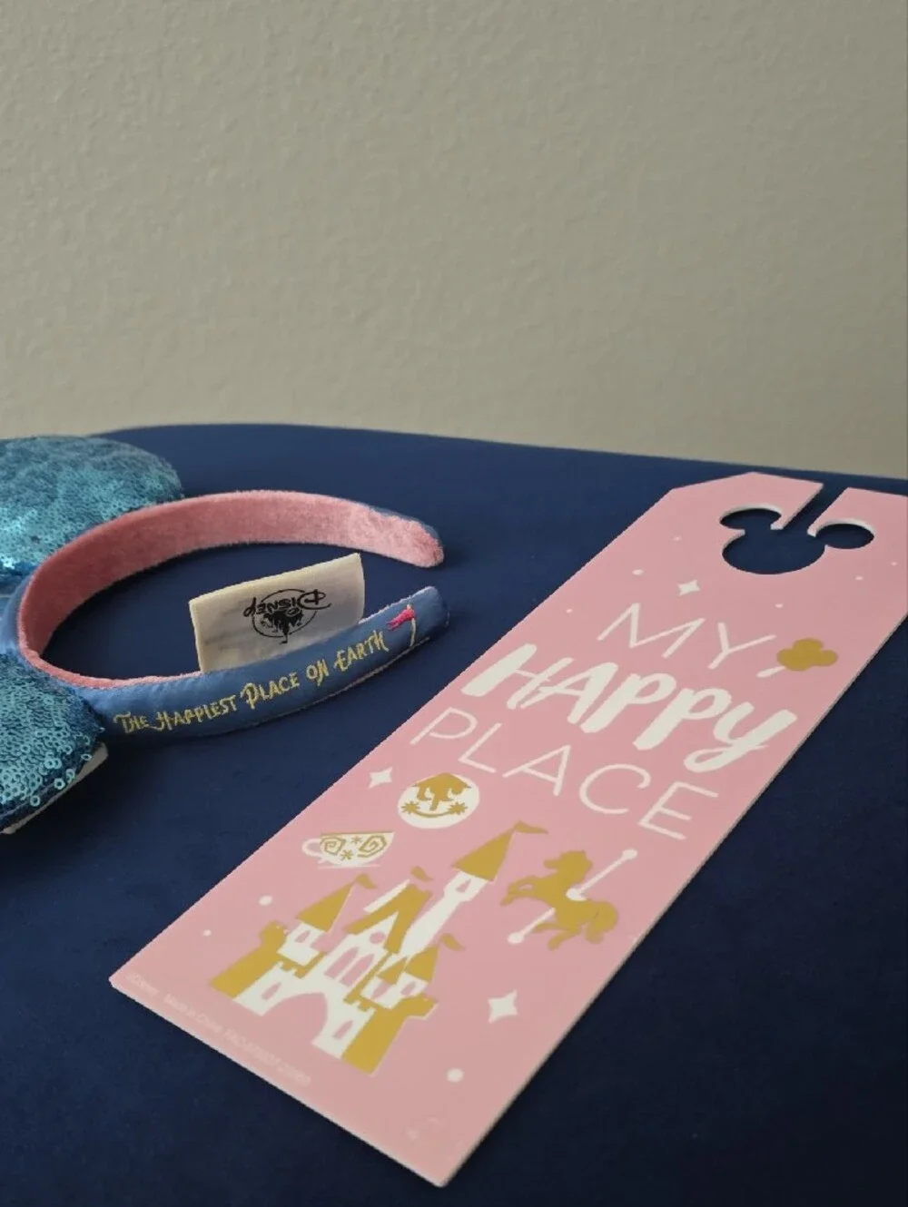 Disneyland Sequin Mouse Ear Headband - W Disney Castle Door Hang